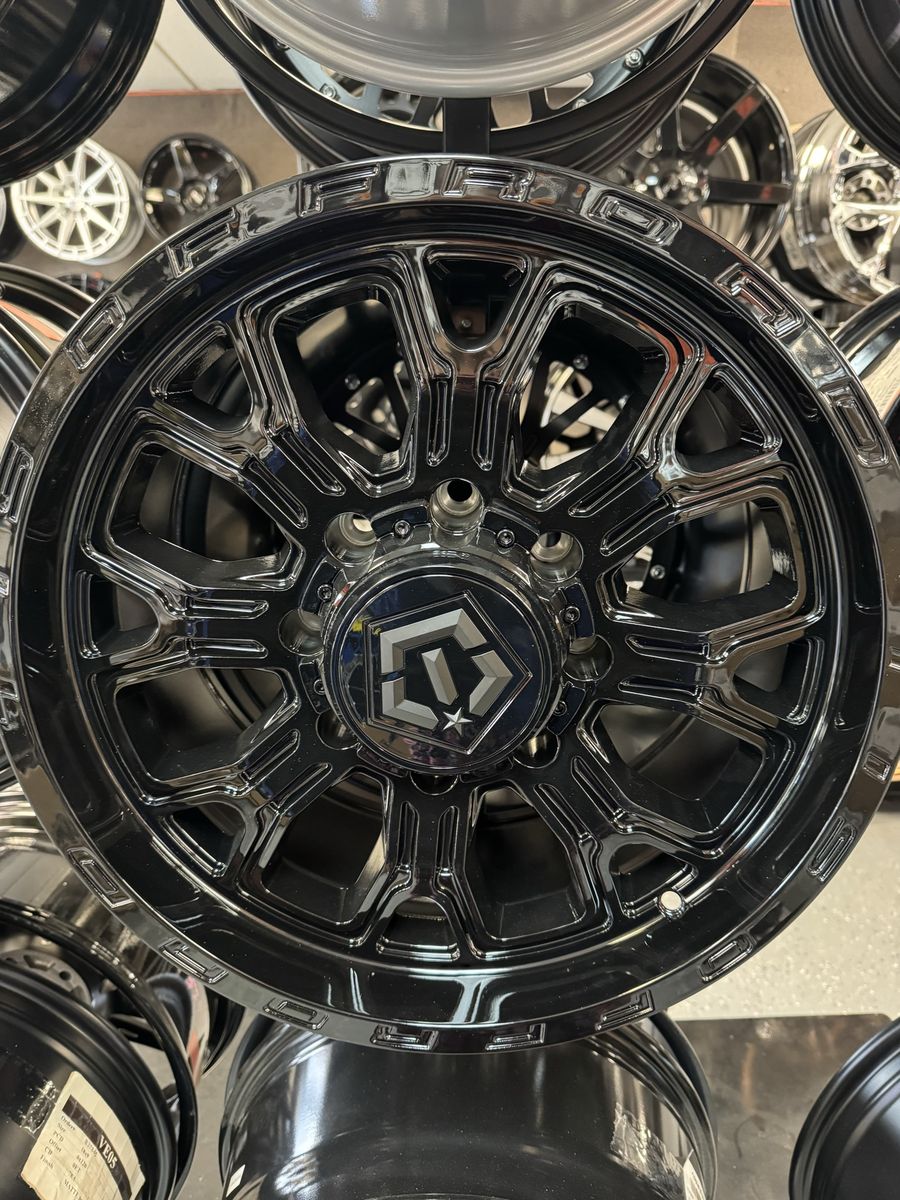 Brand new set of 4 wheels - TIS 18x9.0 lug pattern 8x6.50  gloss black  offset +18mm