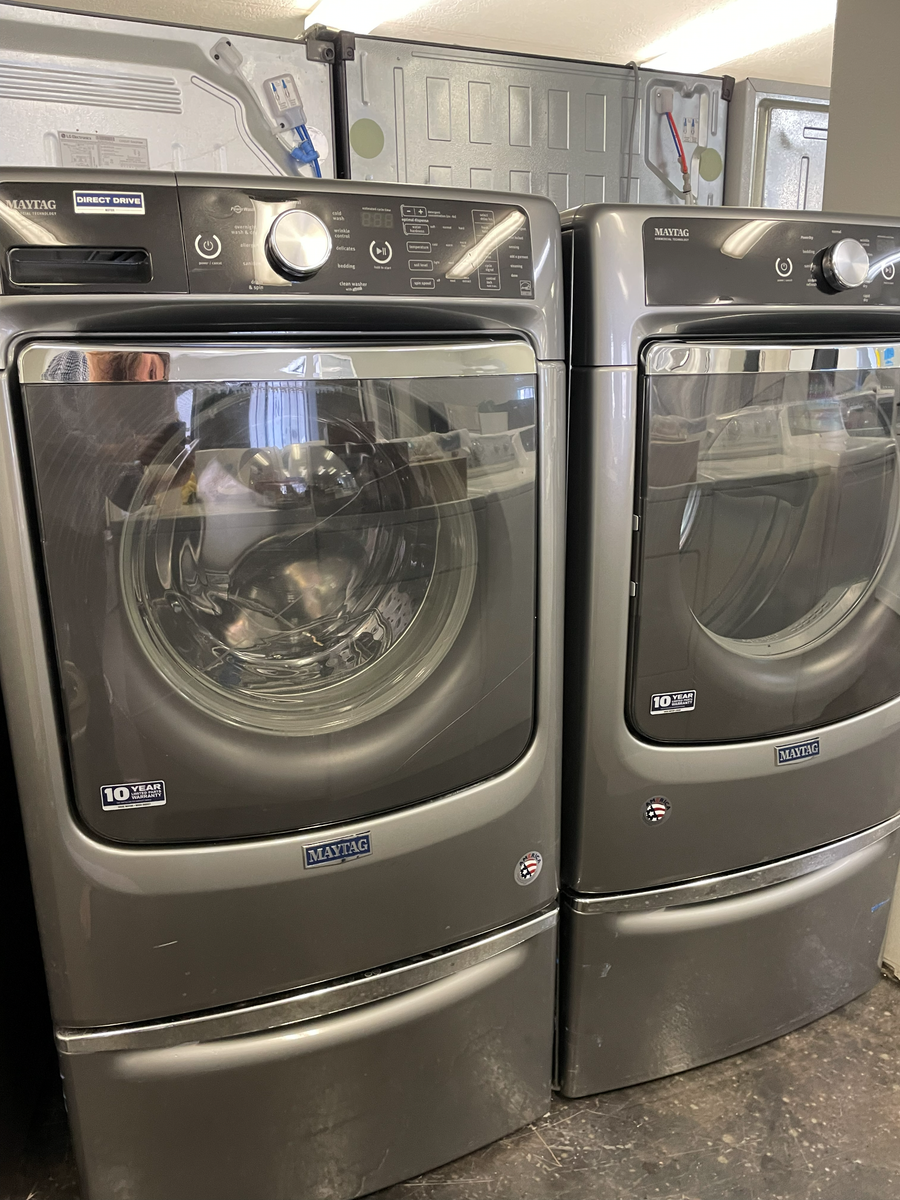 Maytag Direct Drive Front Load Washer & Dryer Set - Gray, 10-Year Warranty