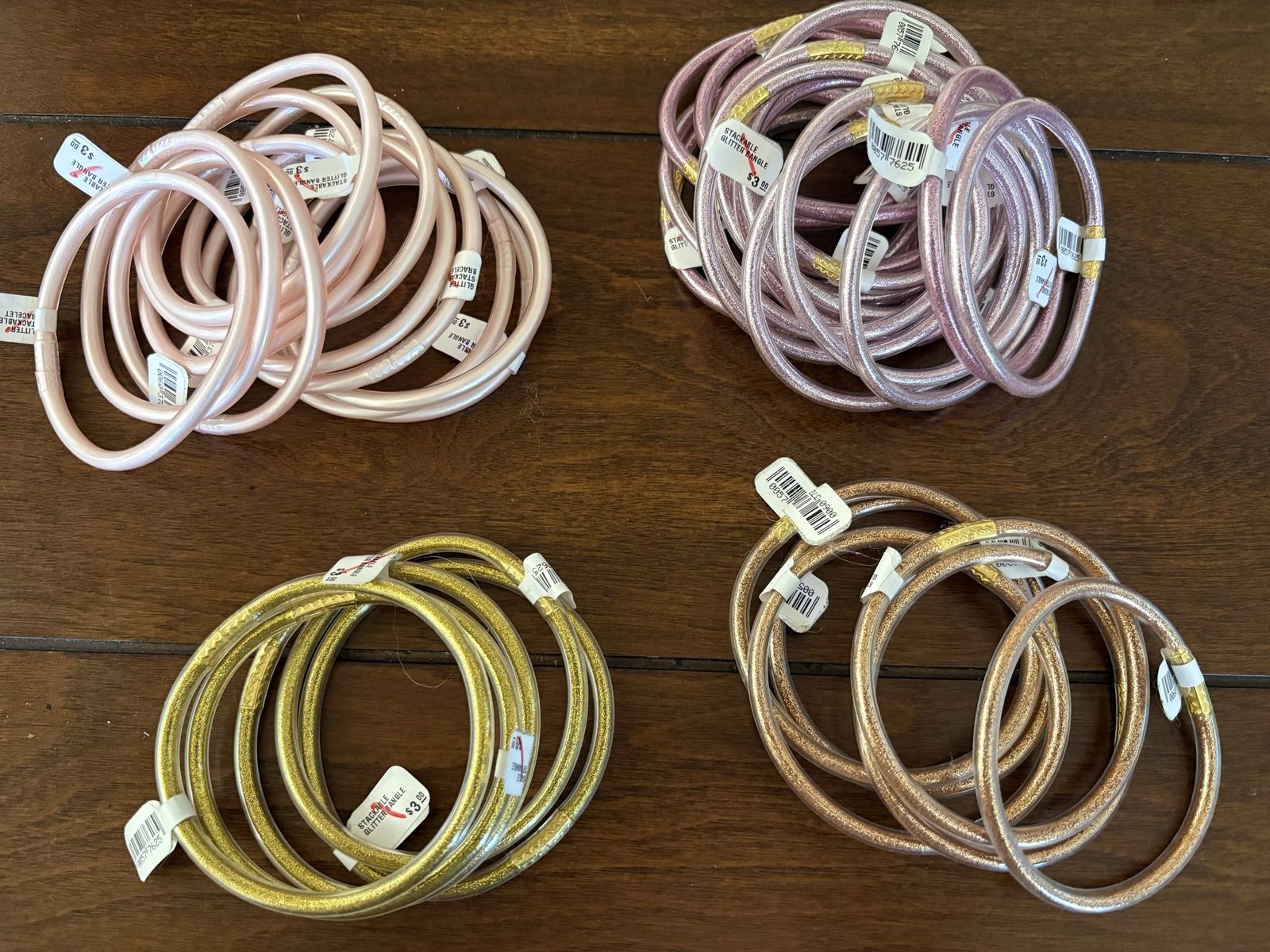 40 New Stackable Glitter Bracelets 
