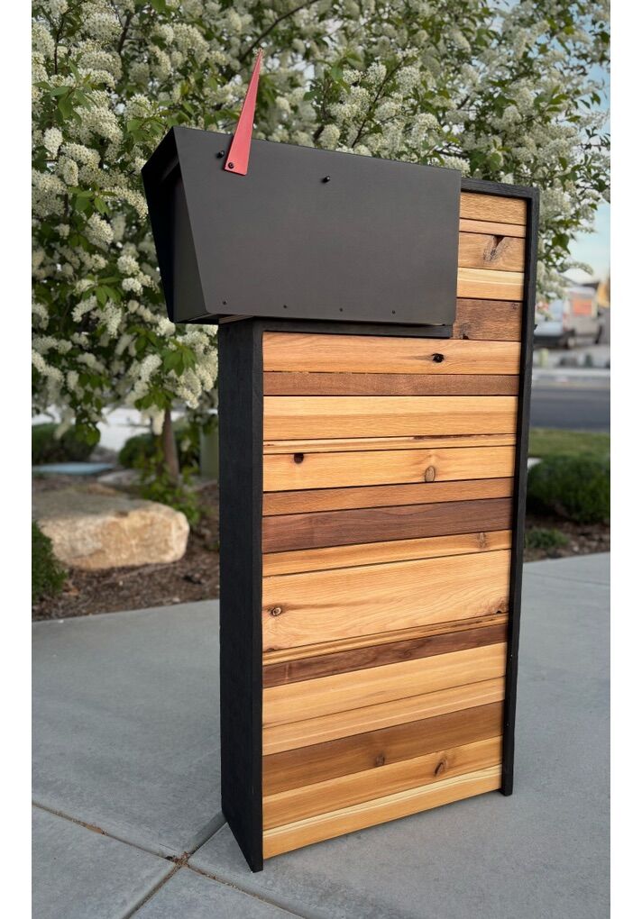Modern Custom Cedar Mailbox Post - Hand Built