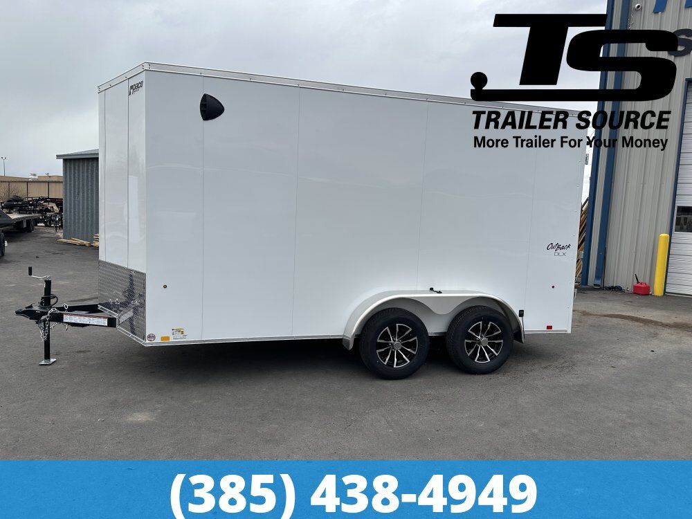 7x14 Pace American Outback Deluxe Enclosed Cargo Trailer - 7'0" Interior - 7K GVWR - 16" Cross Member Upgrade, Alloy Wheels,