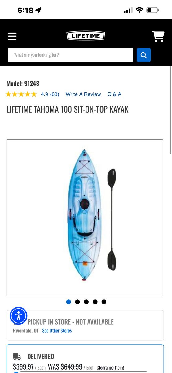 Brand New Lifetime Kayak