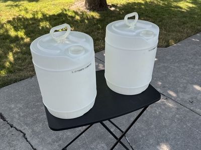 2 Very Clean Water Storage Tanks, 5 Gallons Each