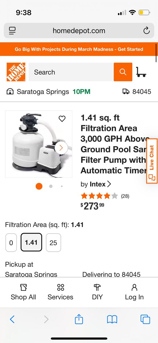 Intex 3000 GPH Sand Filter