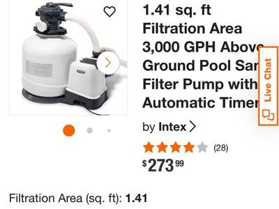 Intex 3000 GPH Sand Filter