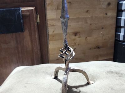 Handcrafted Wrought Iron Candle Holder Stand with Twisted Metal Detail