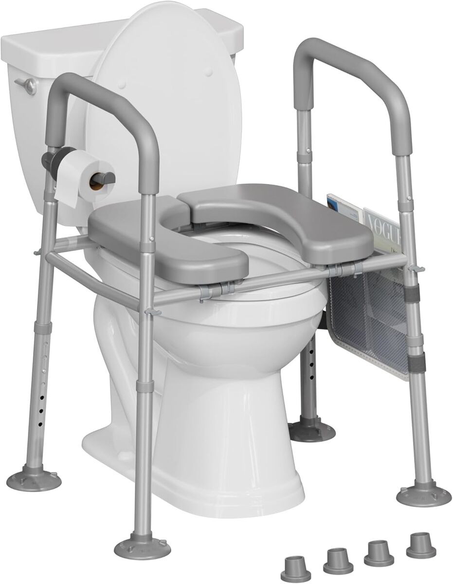 NEW Raised Toilet Seat with Handles, Toilet Seat Riser for Seniors with Height and Width Adjustable, up to 400lbs