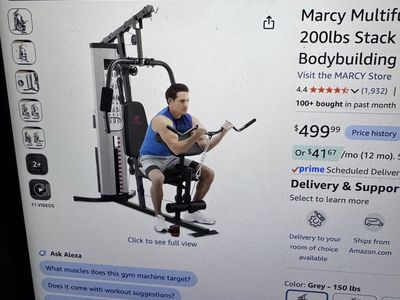 Marcy Multifunctional Home Gym Machine with Weight Stack for Bodybuilding