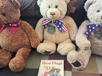 3 large special 100th anniversary teddy bears