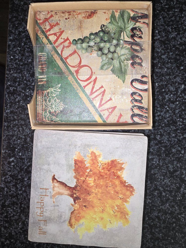 Coasters (Set of 4) in Box, Decorative Barware
