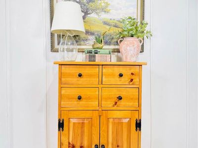 Vintage Solid Wood Handmade Cottage Style Entryway Cabinet Coffee Station Console Cabinet