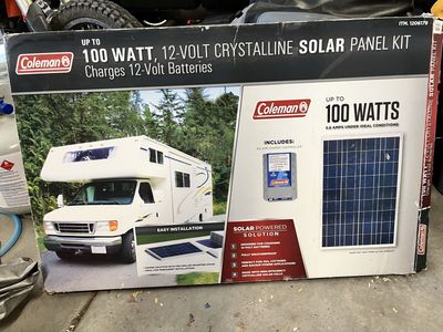 2 Coleman 100 Watt 12-Volt Crystalline Solar Panel Kits with RV Roof Mounts