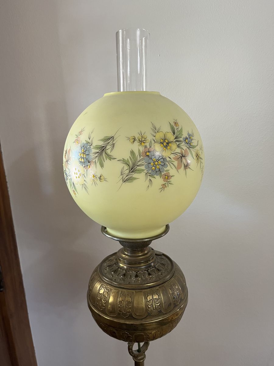 Victorian Era Standing Brass Piano Floor Lamp