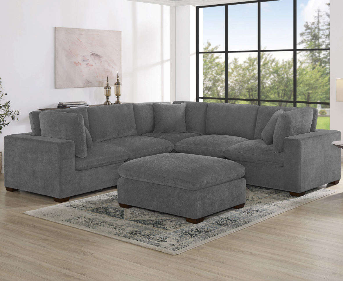 BACK TO SCHOOL MODULAR DEAL – THOMASVILLE LOWELL DARK GRAY 6-PIECE SECTIONAL