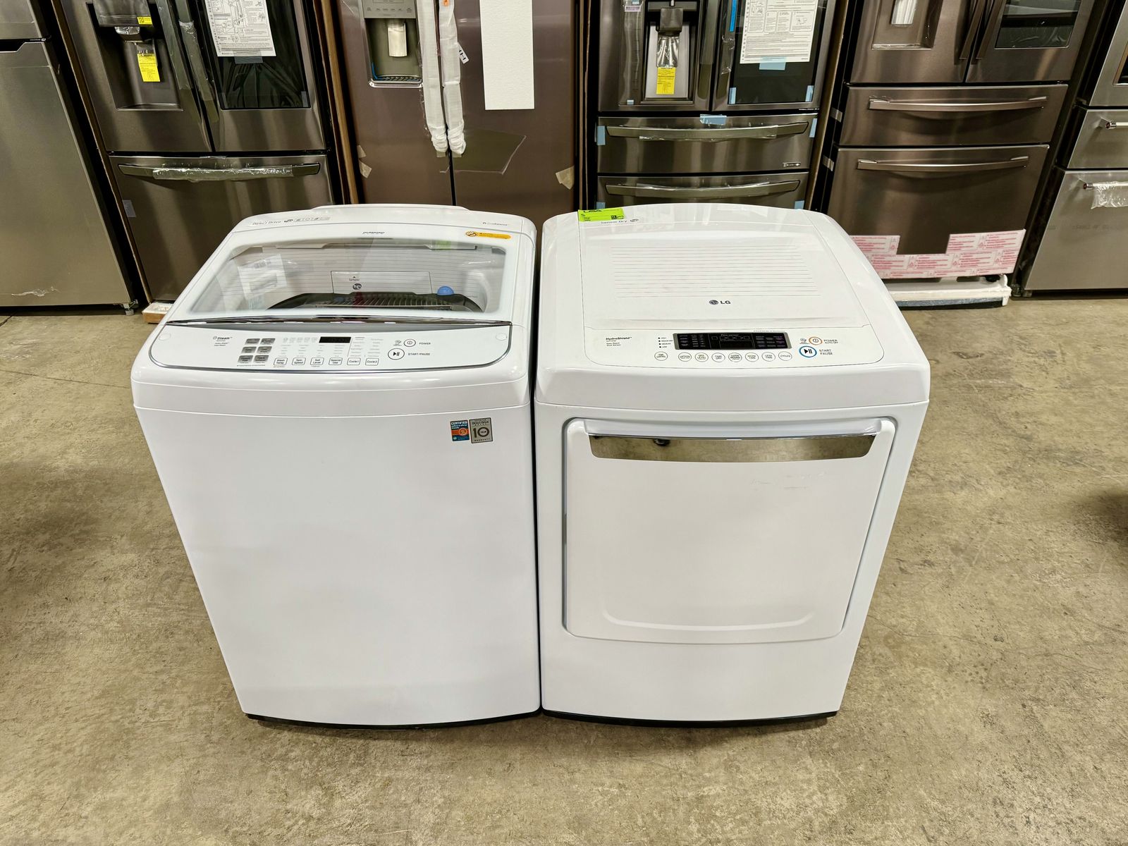 LG TOP LOADING WASHER AND DRYER SET WITH WARRANTY
