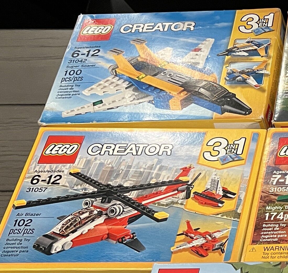 Lego airplane and helicopter