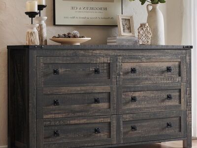 Weiyudang Farmhouse 6 Drawers Dresser For Bedroom