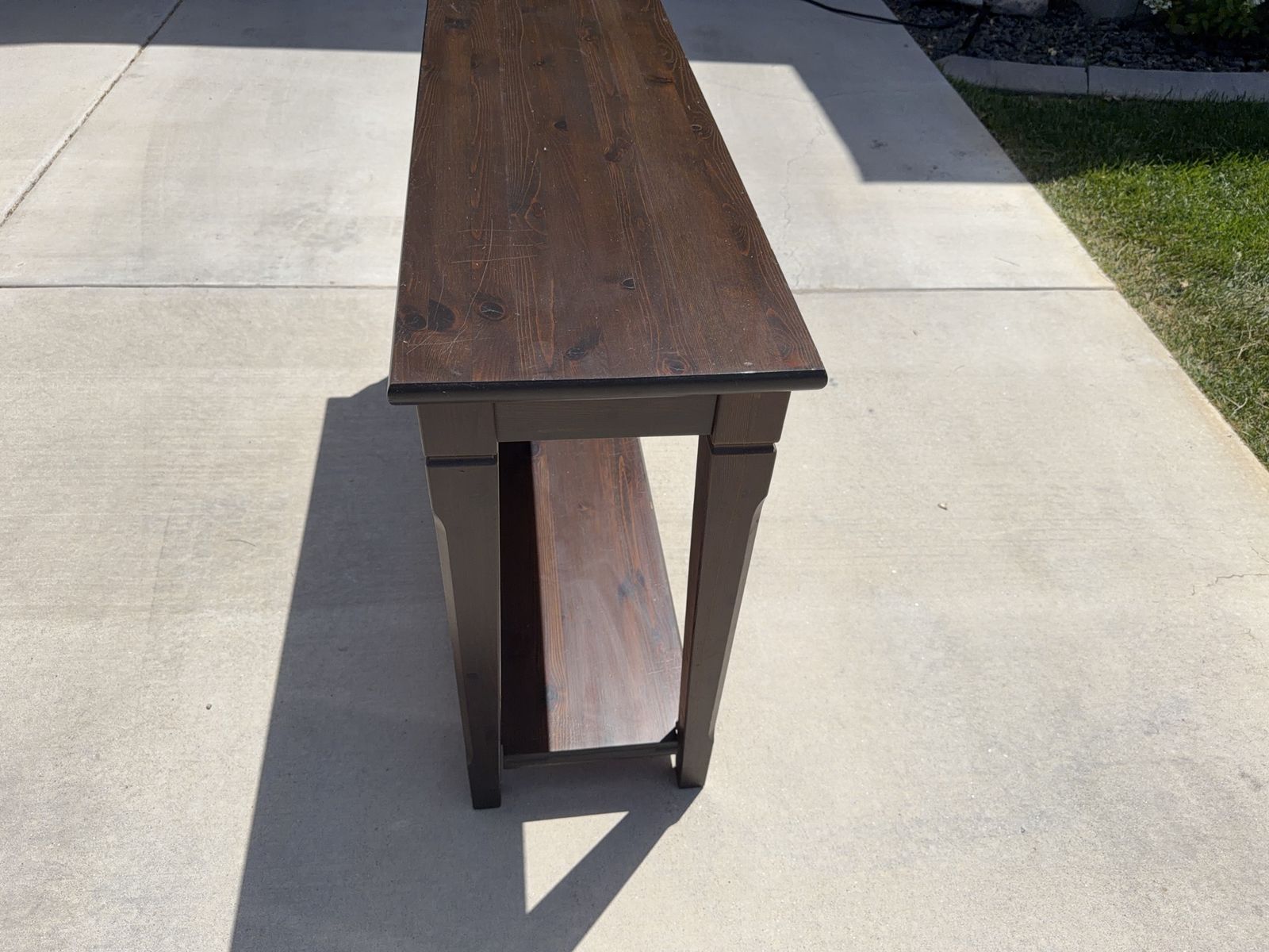 Dark Espresso Wood Entryway Console Table w/ Bottom Shelf