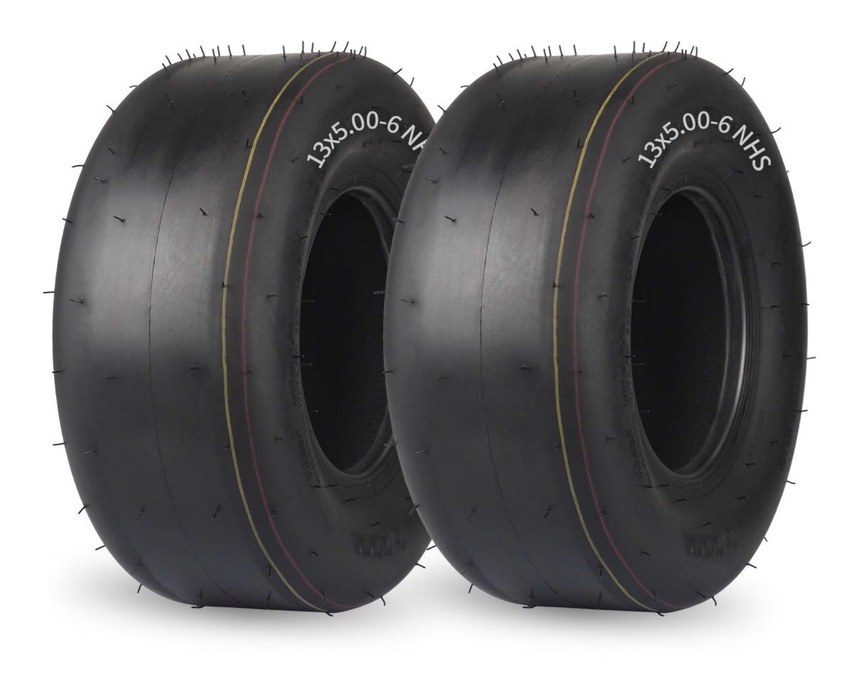 New! (2 Pack) 13x5.00-6 Lawn Mower Tubeless Tire