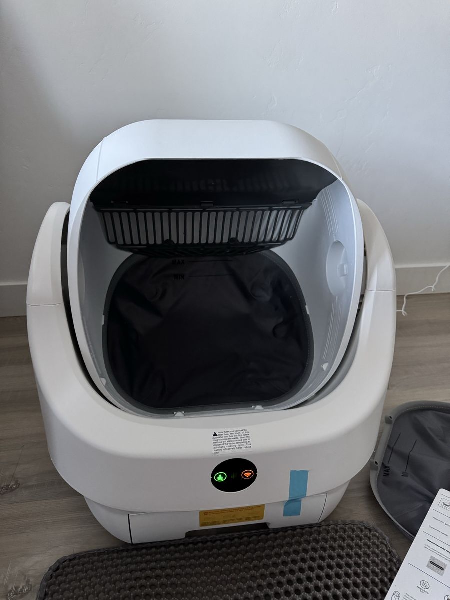 Open-Top Automatic Litter Box, Odor Control, Ready to Use, Self Cleaning Litter Box, Large Capac