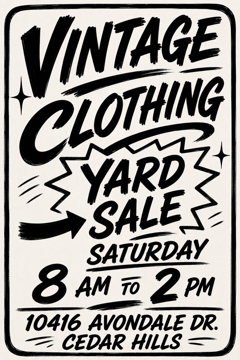 Vintage yard sale! Don’t miss out!