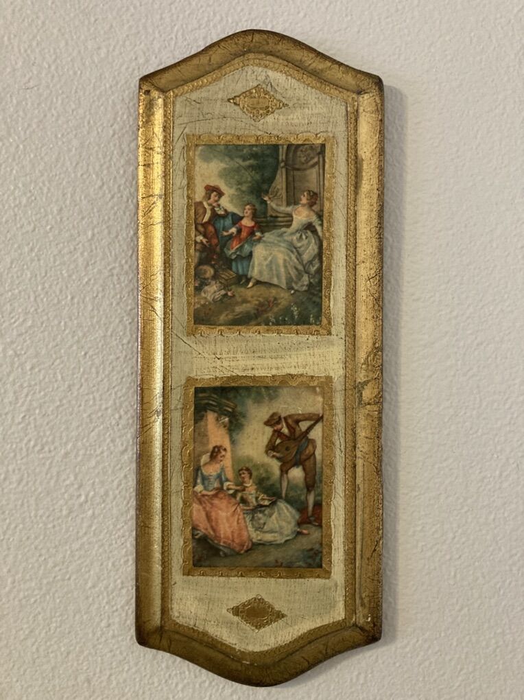 3 Vintage Italian Gold Gilded Wall Plaques