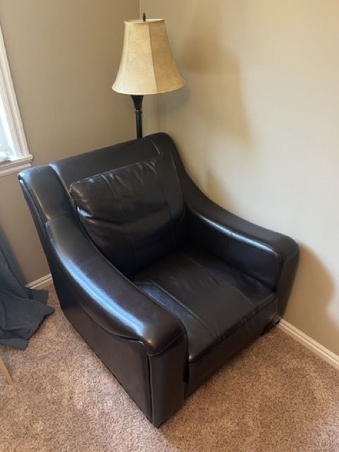 Leather reading chair