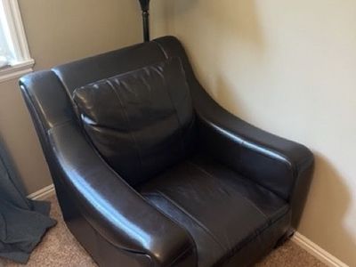 Leather reading chair