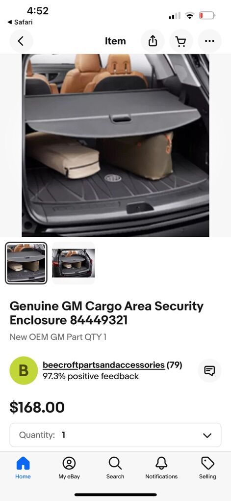 New GM Cargo Area Security Enclosure Shade
