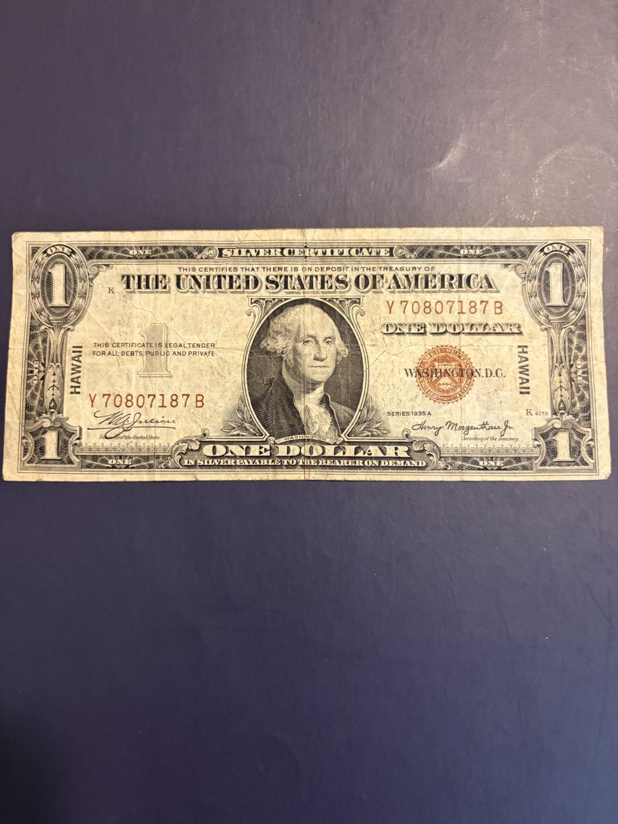 $1 Hawaii silver bill