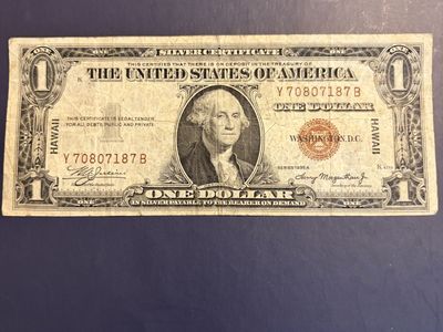 $1 Hawaii silver bill