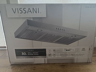 NEW Vissani Lora 30 inch T Shape Wall Mount Stainless Steel Range Hood