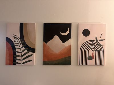 Canvas boho wall art 16"x24"