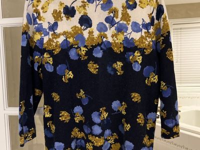 Talbots Cashmere Floral 3/4 Sleeve Sweater Size 2X