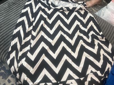 French Laundry Black and White Chevron Long Skirt Plus Size 2X