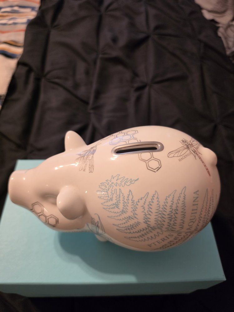 Tiffany & Co. Este Ceramiche Made in Italy Botanical Piggy Bank - new