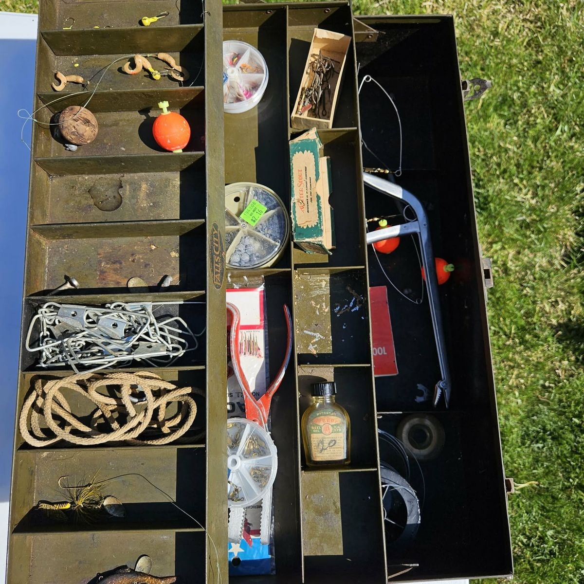 Vintage tackle box with tackle