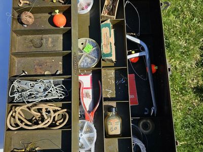 Vintage tackle box with tackle