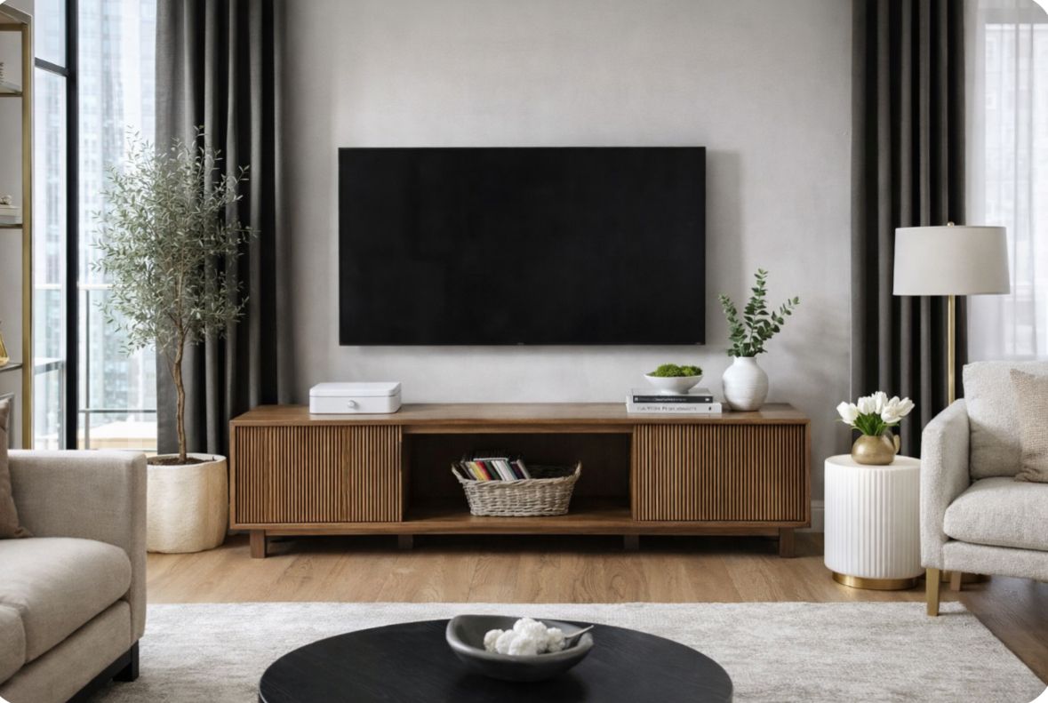 NEW 70 TV Stand/Media Console Walnut Veneer
