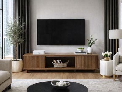 NEW 70 TV Stand/Media Console Walnut Veneer