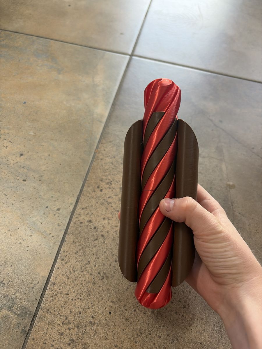 3d printed hotdog fidget pass through
