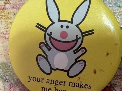 Happy Bunny "Your Anger Makes Me Happy" Pinback Button