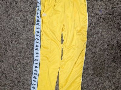 Kappa Yellow Track Pants - Size Large Unisex Athletic Pants