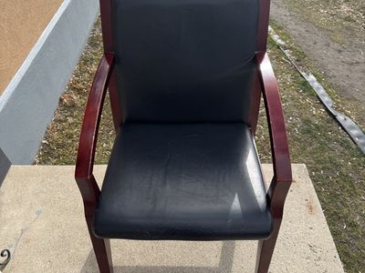 Lorell Bonded Leather/wood Guest Chair