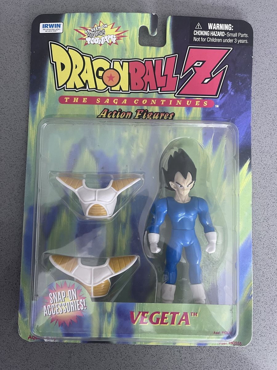 Irwin Dragon Ball Z Vegeta Action Figure The Saga Continues Snap-On Accessories New in Package