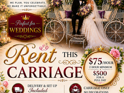 Heart Shaped Cinderella Carriage for rent