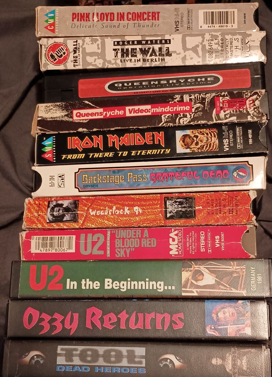 Rock music VHS tape lot. 11 tapes