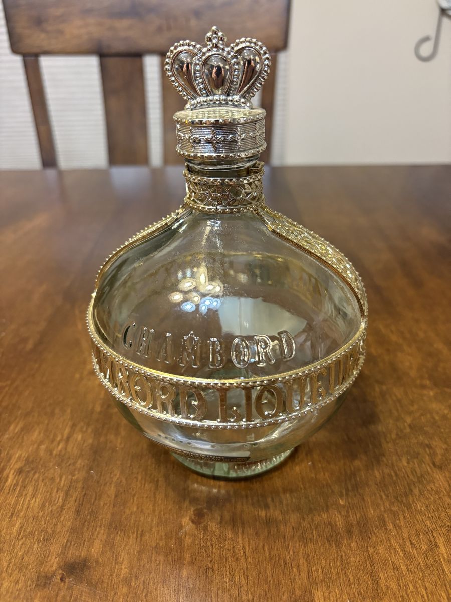 Chambord Liqueur Empty Glass Bottle with Crown Stopper