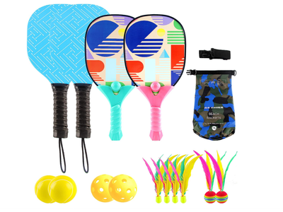 brand new in box Pickleball Set of 2 Racket Paddles and 2 Beachballs