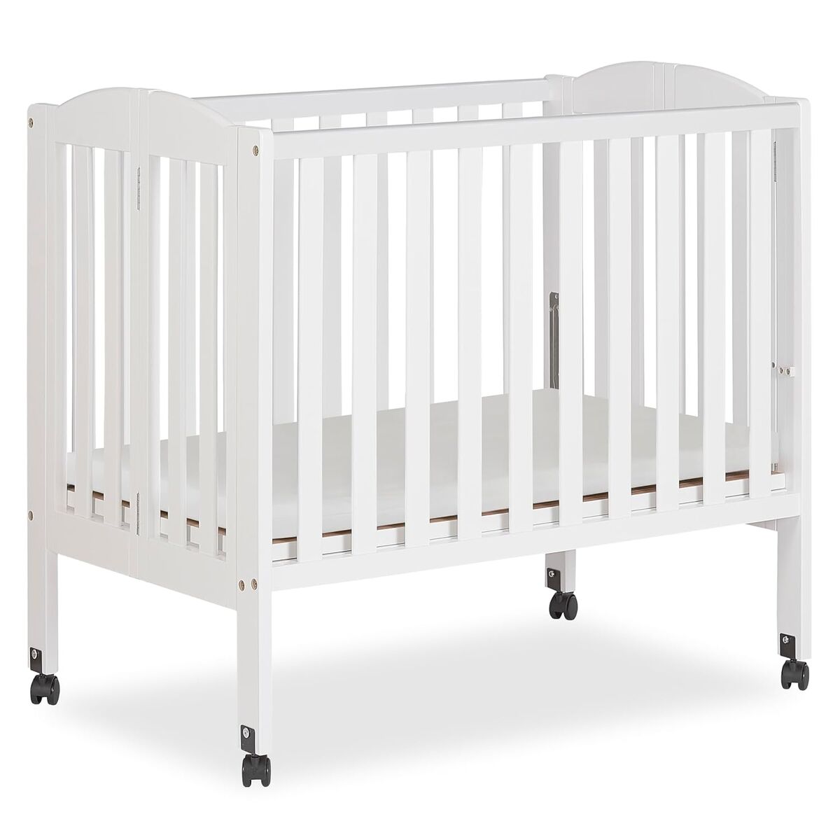 Baby Crib, Dream On Me 2-in-1 Folding Portable Compact Mini in White, GreenGuard Gold & JPMA